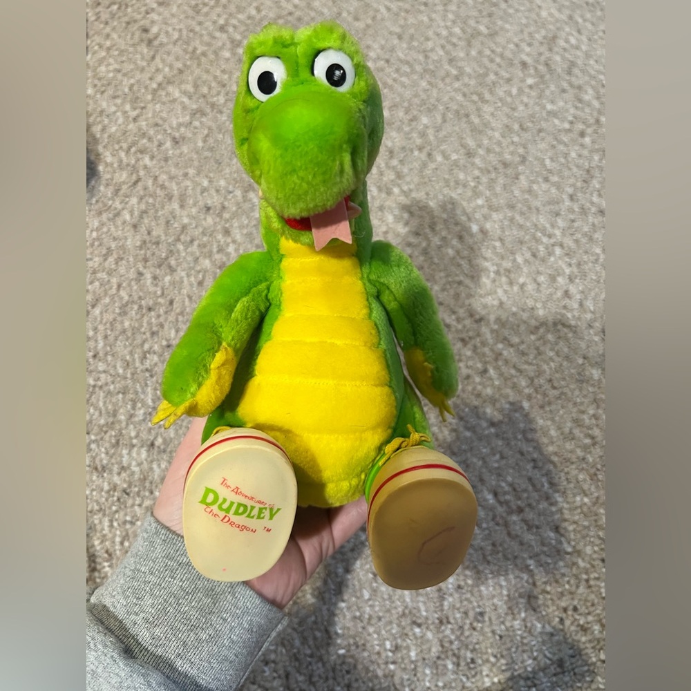 Dudley the Dinosaur Plush Toy - Green and Yellow